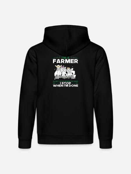 Farmer Saying Gift - Stanley/Stella DRUMMER Unisex Organic Hoodie - black