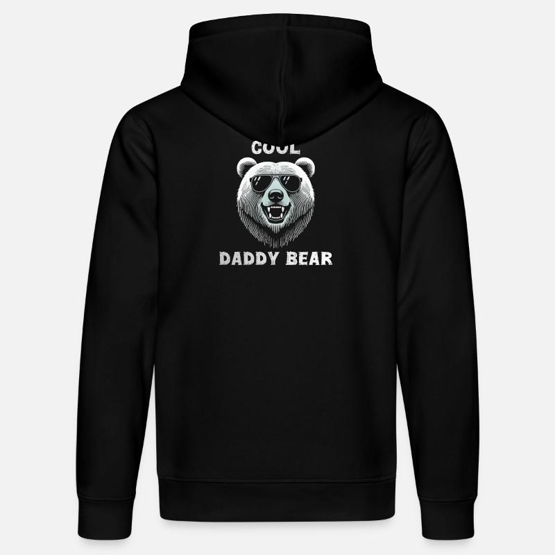 Cool daddy bear head with sunglasses - Stanley/Stella DRUMMER Unisex Organic Hoodie - black