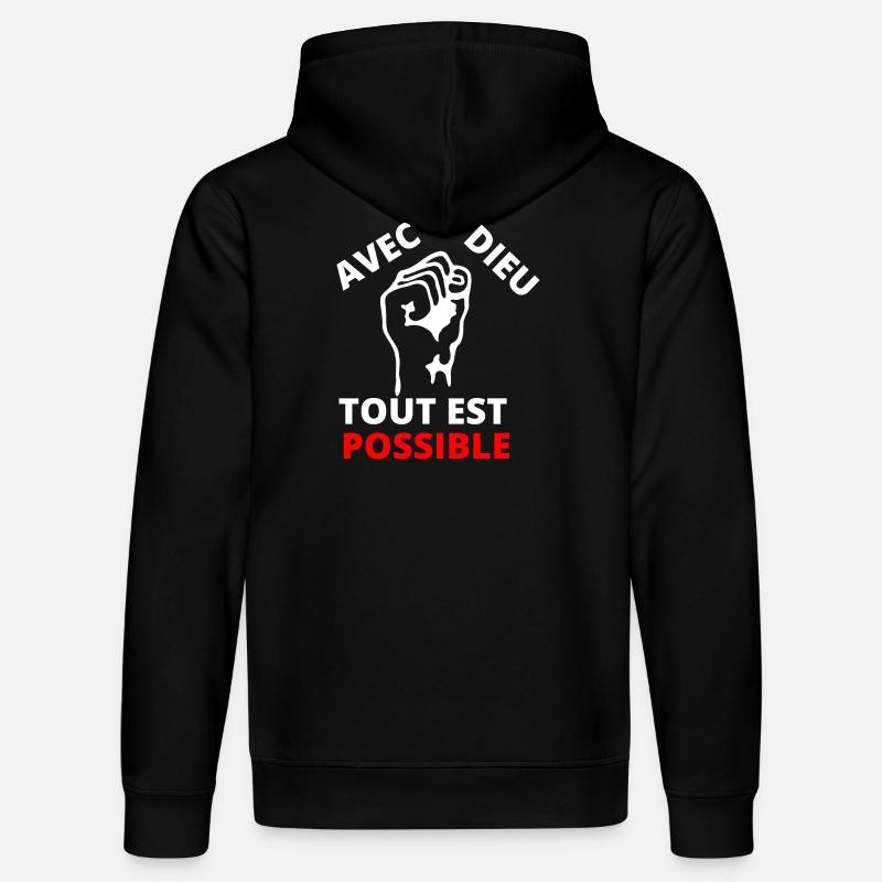 Poing revendicatif inspirant message de solidarité - Sweat à capuche bio DRUMMER Stanley/Stella Unisexe - noir