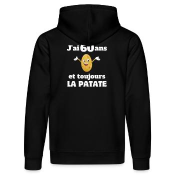 anniversaire, anniversaire 60 ans, 60 ans - Sweat à capuche bio DRUMMER Stanley/Stella Unisexe - noir - Dos - Marisol (170cm)