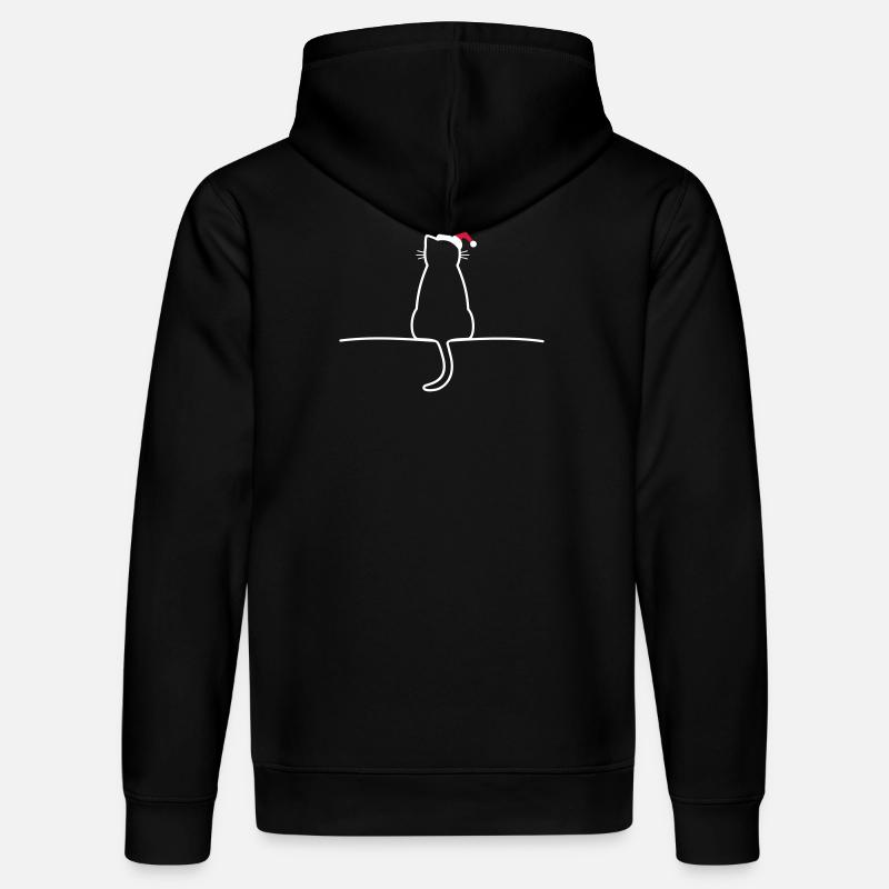 Chat noël cadeau noël chat - Sweat à capuche bio DRUMMER Stanley/Stella Unisexe - noir