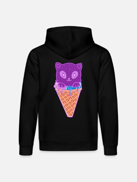 Katze Eiskreme Eiscrem - Stanley/Stella Unisex Bio-Hoodie DRUMMER - Schwarz