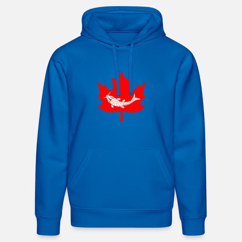 Logo du poisson-feuille d’érable du Canada - Sweat à capuche bio DRUMMER Stanley/Stella Unisexe - bleu roi