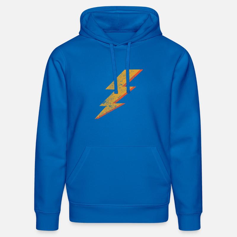 Éclair rouge et jaune de style grunge - Sweat à capuche bio DRUMMER Stanley/Stella Unisexe - bleu roi
