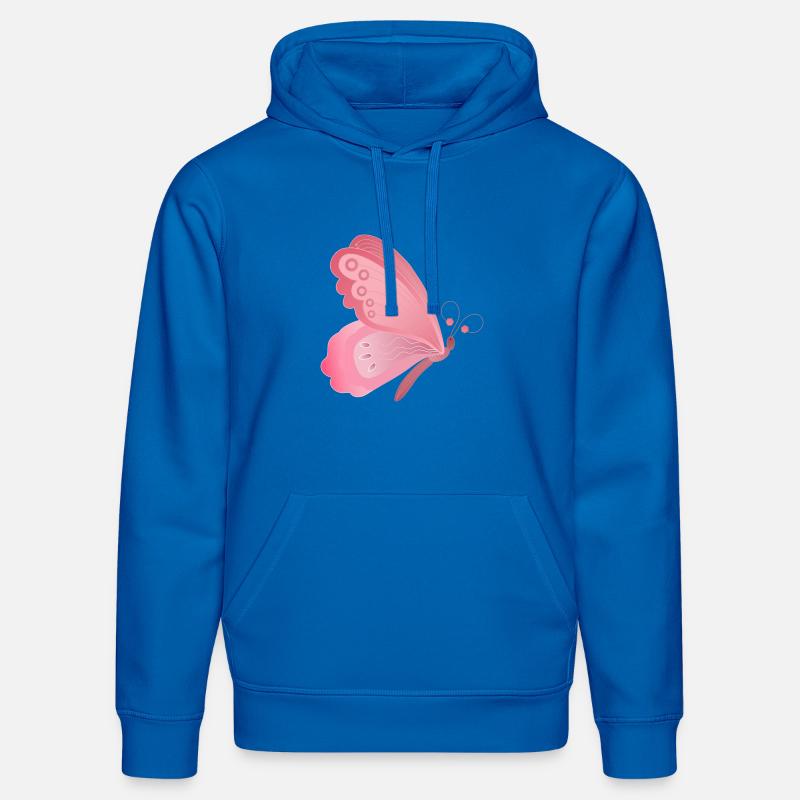 Conception d’ailes de papillon rose - Sweat à capuche bio DRUMMER Stanley/Stella Unisexe - bleu roi