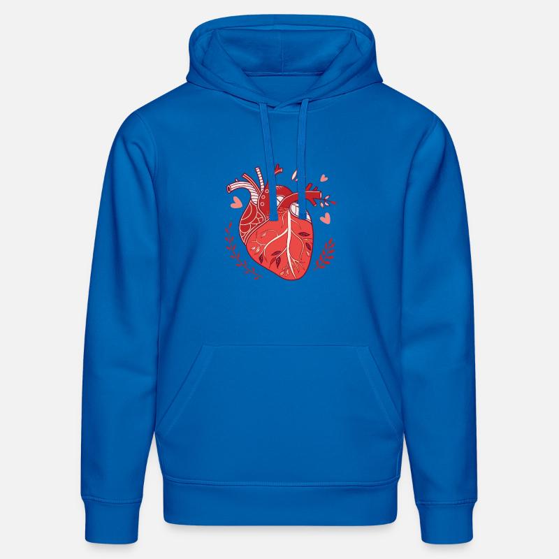 Coeur anatomique dans un style moderne - Sweat à capuche bio DRUMMER Stanley/Stella Unisexe - bleu roi