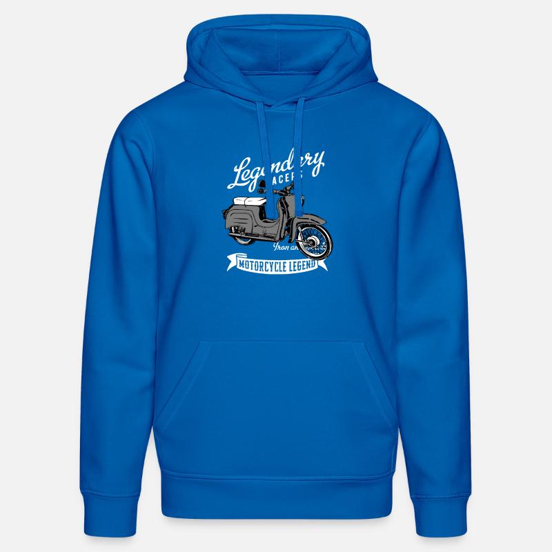 Simson Schwalbe Cyclomoteur RDA - Sweat à capuche bio DRUMMER Stanley/Stella Unisexe - bleu roi