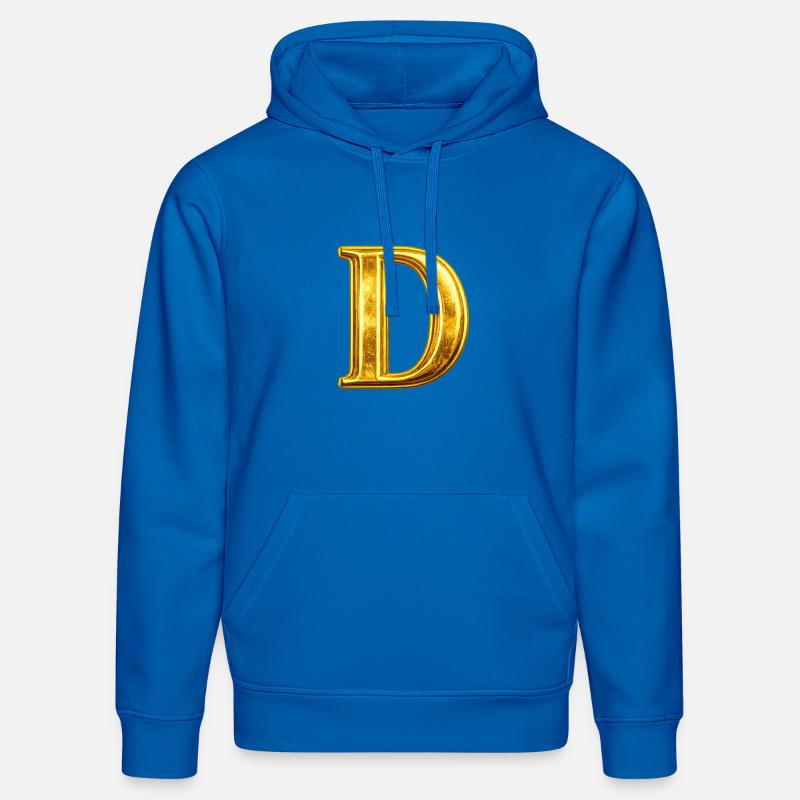Monogramme en D Or - Sweat à capuche bio DRUMMER Stanley/Stella Unisexe - bleu roi