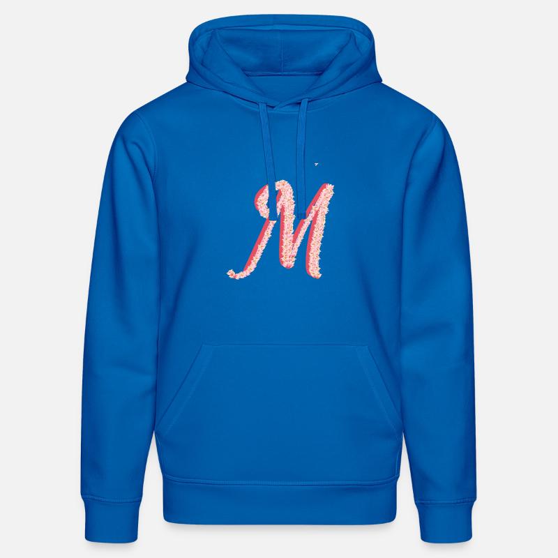 Initial M de fleurs roses - Sweat à capuche bio DRUMMER Stanley/Stella Unisexe - bleu roi