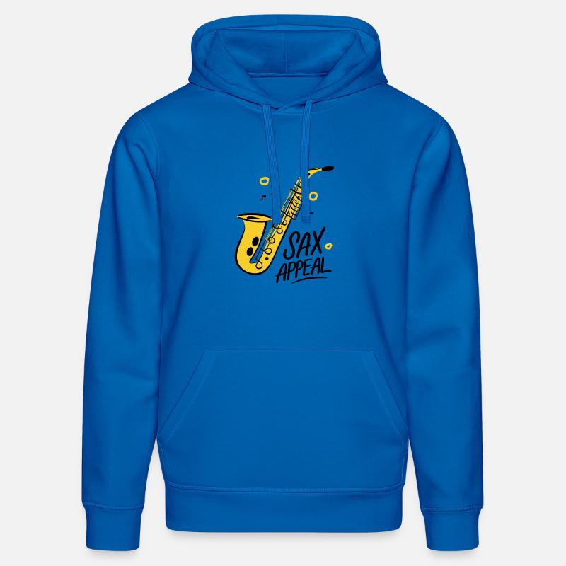 Saxophone Doré Jazz Graphique - Sweat à capuche bio DRUMMER Stanley/Stella Unisexe - bleu roi