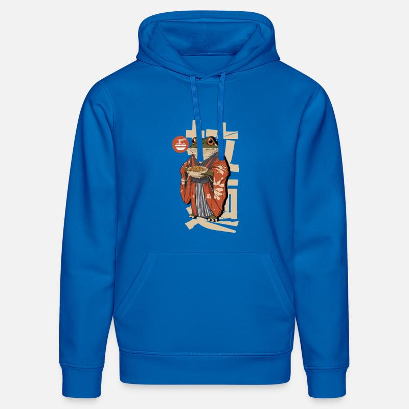Des grenouilles mangeant des ramen - Sweat à capuche bio DRUMMER Stanley/Stella Unisexe - bleu roi