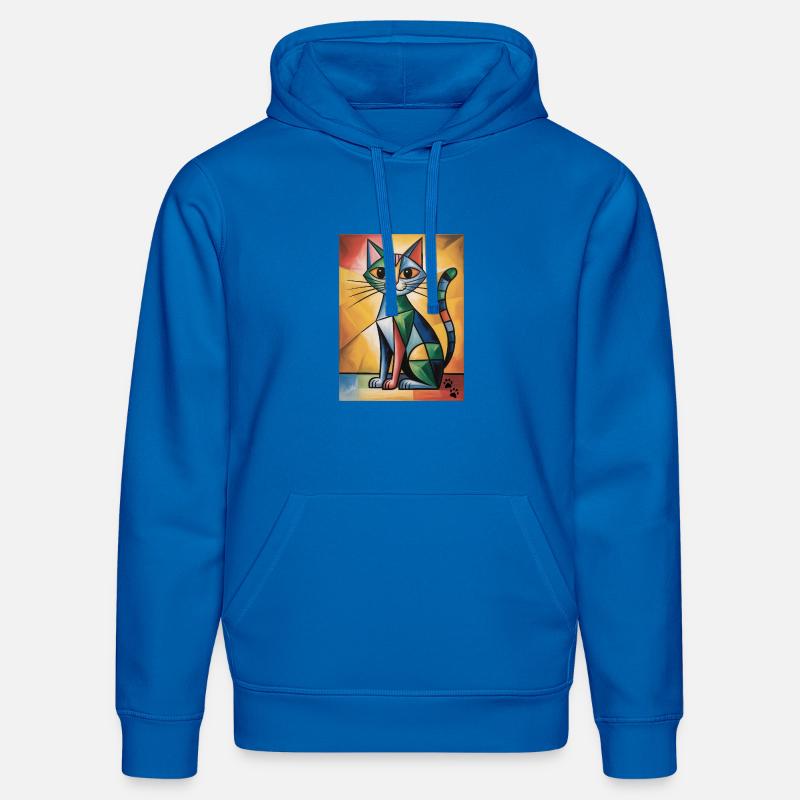Cat Cubic - Sweat à capuche bio DRUMMER Stanley/Stella Unisexe - bleu roi
