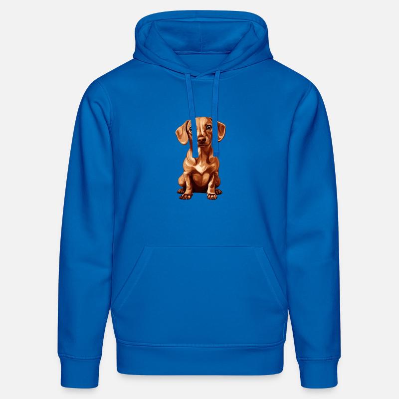 Teckel mignon avec de grands yeux - Sweat à capuche bio DRUMMER Stanley/Stella Unisexe - bleu roi