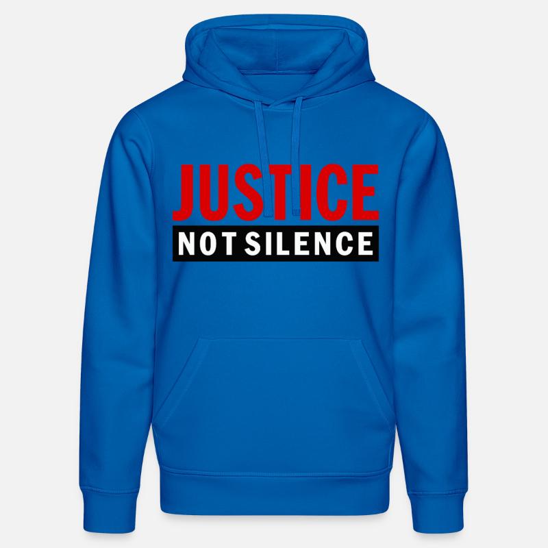 Justice Not Silence Déclaration de Gerechtigkeit - Sweat à capuche bio DRUMMER Stanley/Stella Unisexe - bleu roi