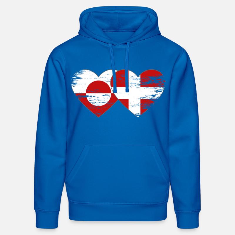 Cœur du drapeau du Groenland-Danemark utilisé - Sweat à capuche bio DRUMMER Stanley/Stella Unisexe - bleu roi