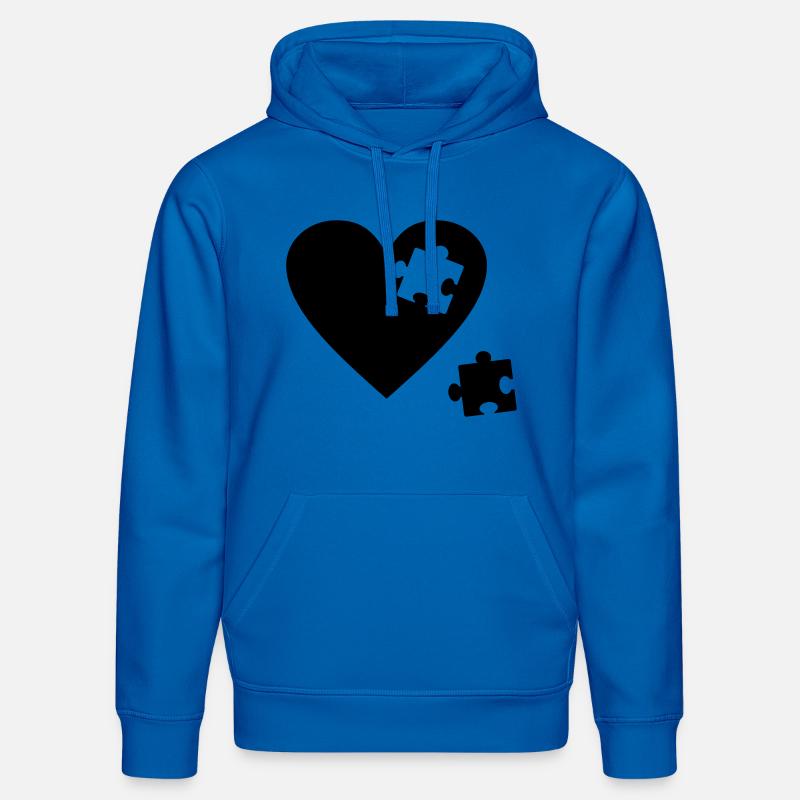 cuore Puzzle - Felpa con cappuccio ecologica unisex DRUMMER di Stanley/Stella - blu royal