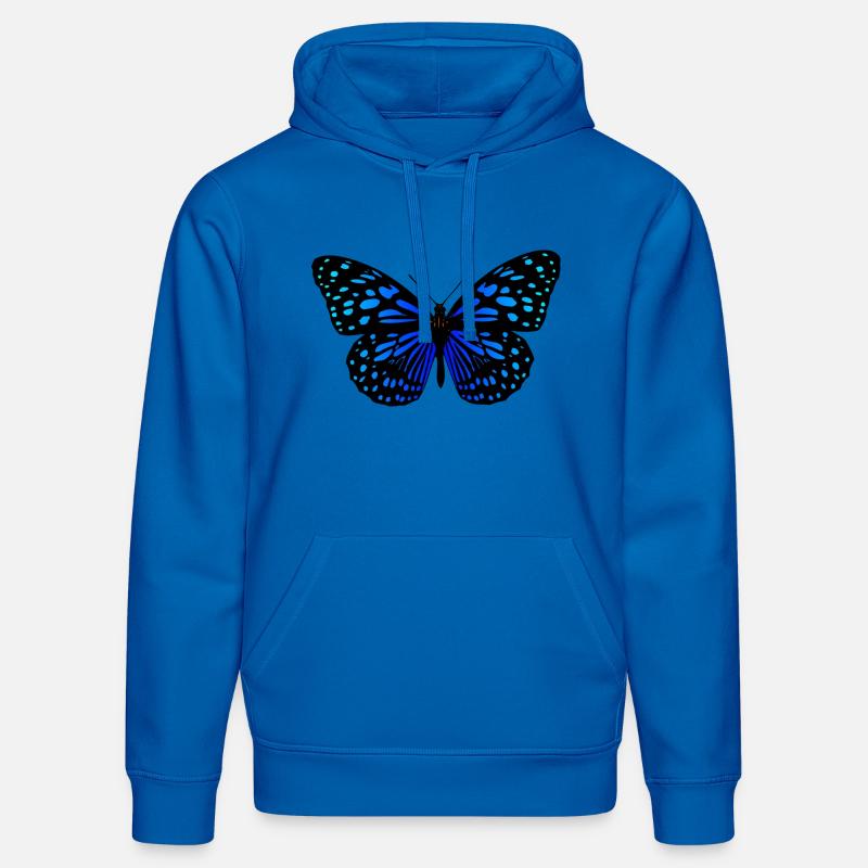 Idée cadeau Papillon Bleu - Sweat à capuche bio DRUMMER Stanley/Stella Unisexe - bleu roi