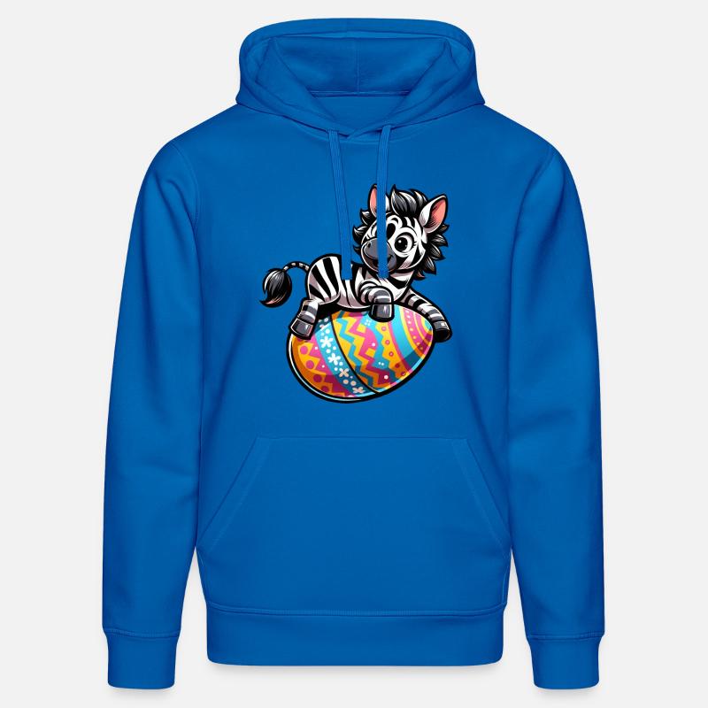 Easter Zebra Easter Egg Comic - Stanley/Stella DRUMMER Unisex Organic Hoodie - royal blue