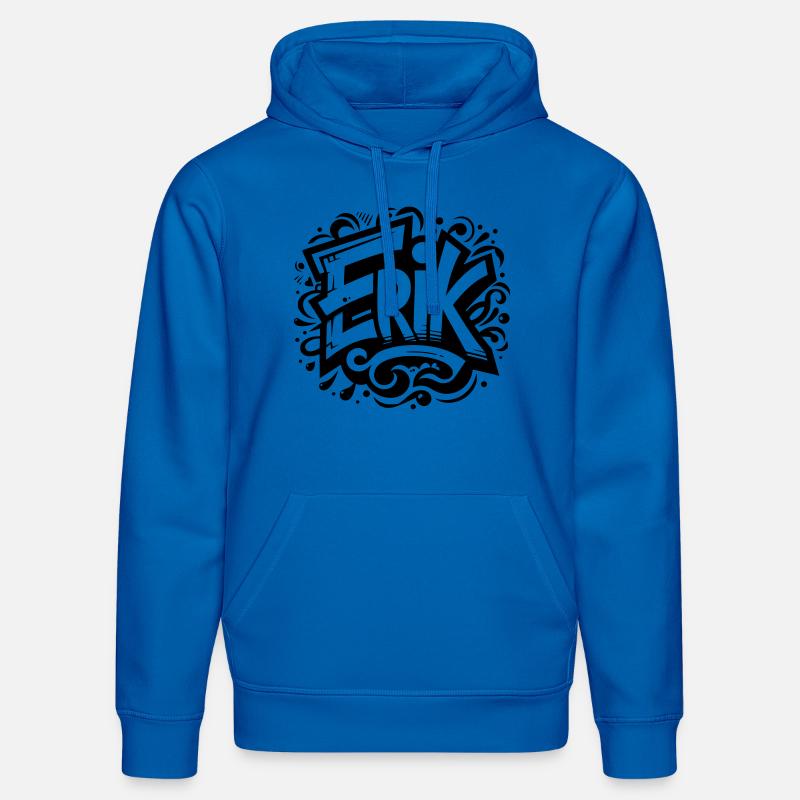 Erik Nom Prénom Graffiti - Sweat à capuche bio DRUMMER Stanley/Stella Unisexe - bleu roi