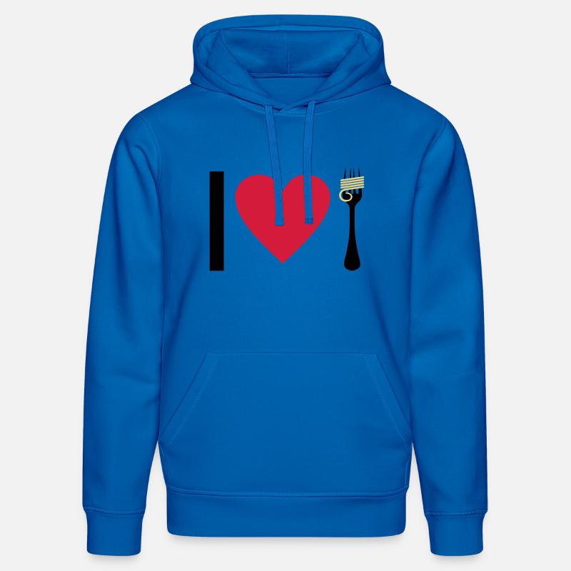 I love Pasta - Sweat à capuche bio DRUMMER Stanley/Stella Unisexe - bleu roi