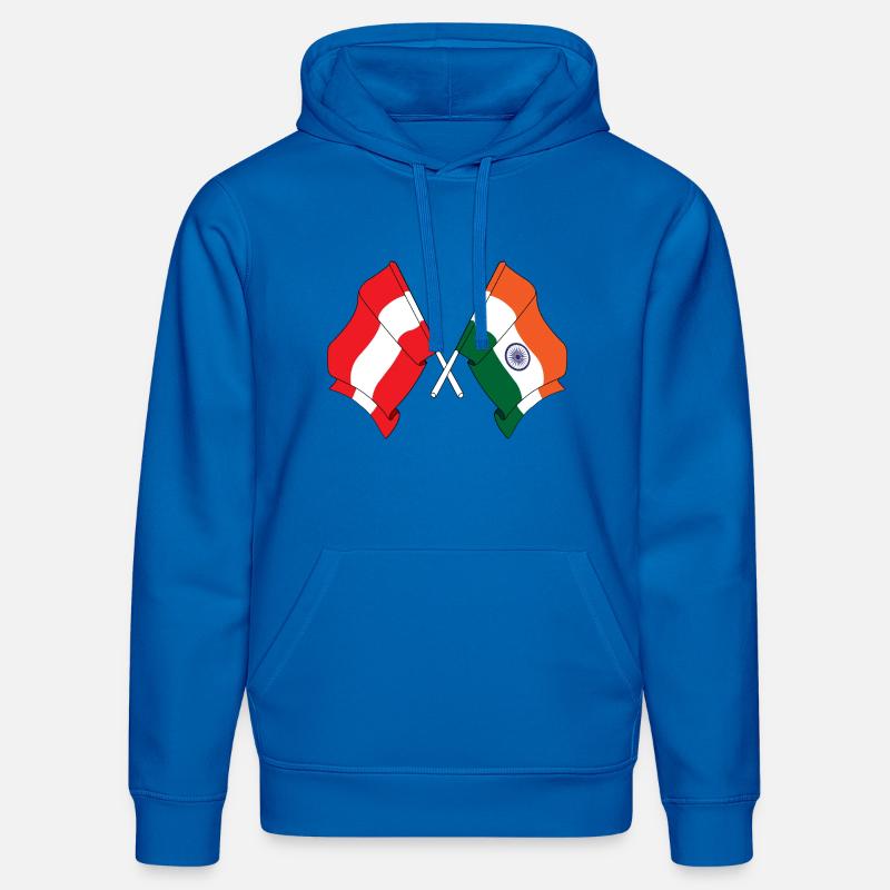 Drapeau Autriche, Drapeau Inde - Sweat à capuche bio DRUMMER Stanley/Stella Unisexe - bleu roi