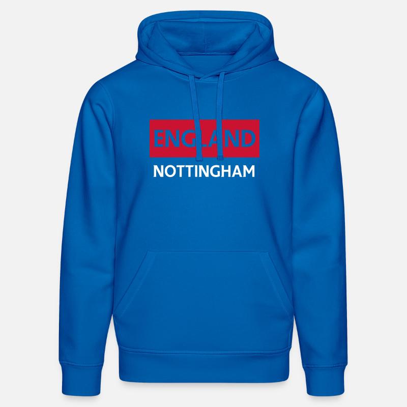 Conception de l’emblème anglais de Nottingham - Sweat à capuche bio DRUMMER Stanley/Stella Unisexe - bleu roi