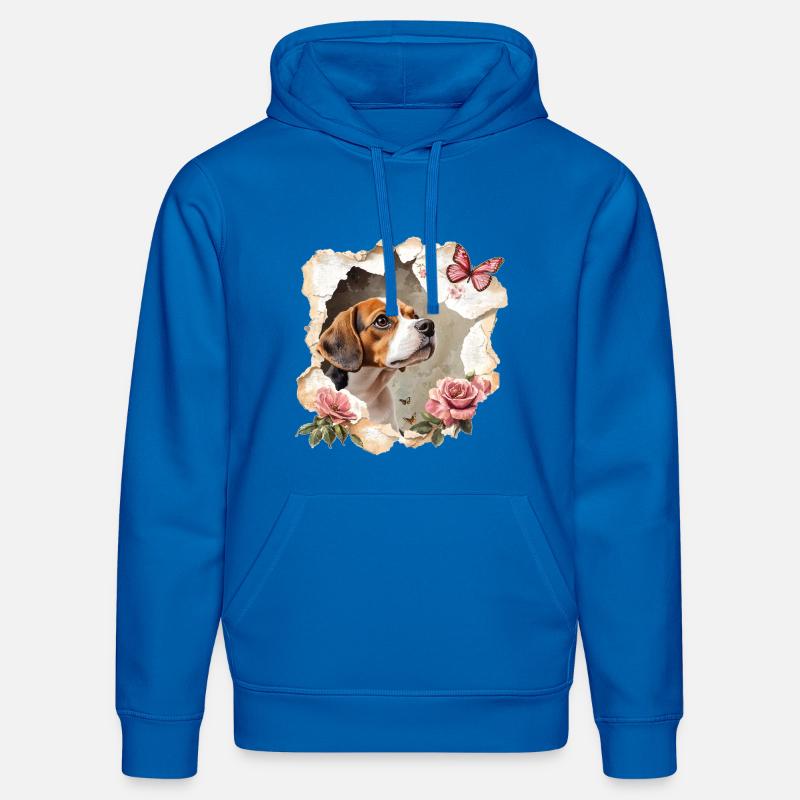 Beagle avec papillon - Sweat à capuche bio DRUMMER Stanley/Stella Unisexe - bleu roi