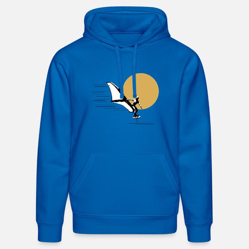 Wingfoiler devant le soleil - Sweat à capuche bio DRUMMER Stanley/Stella Unisexe - bleu roi