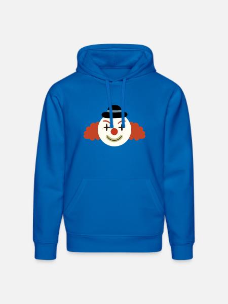Cheerful Clown Face Retro Art - Stanley/Stella DRUMMER Unisex Organic Hoodie - royal blue