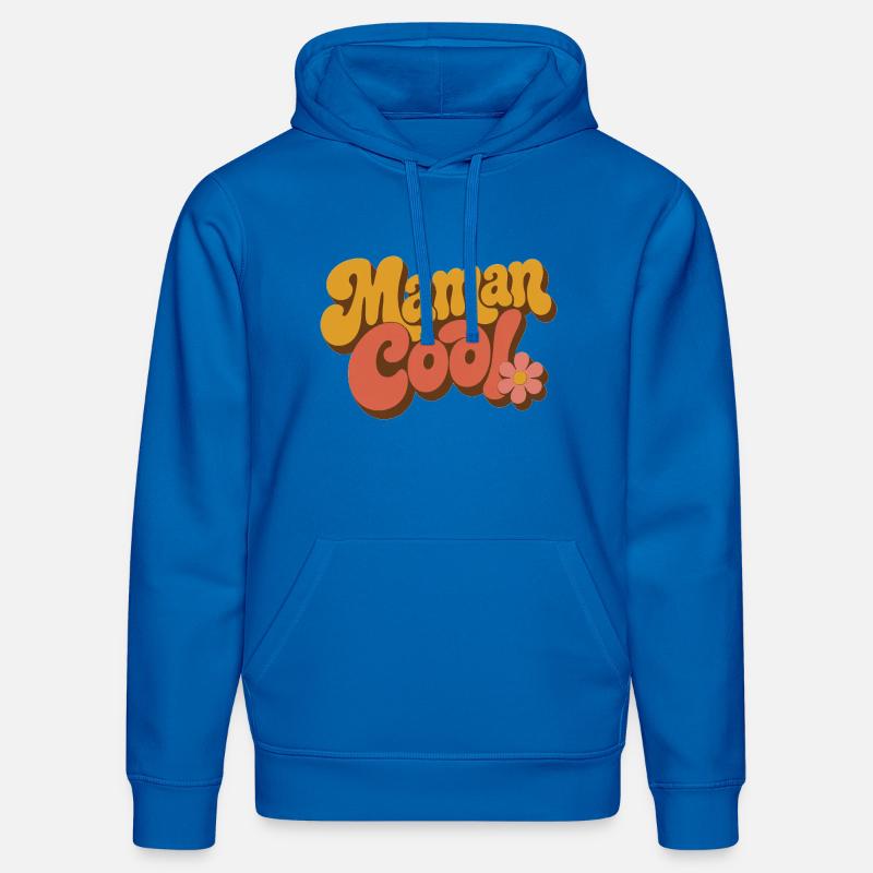 Mama Cool rétro fleurs 70s - Sweat à capuche bio DRUMMER Stanley/Stella Unisexe - bleu roi