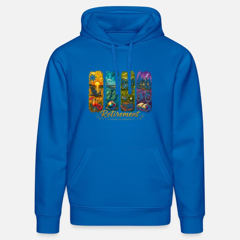 Retraite drôle - Sweat à capuche bio DRUMMER Stanley/Stella Unisexe - bleu roi