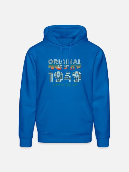 1949 Vintage Retro fødselsdagsgave - Stanley/Stella DRUMMER økologisk unisex-hoodie - kongeblå