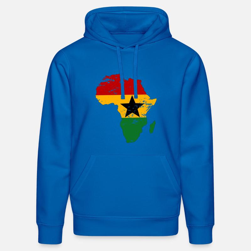 Drapeau du Ghana Afrique utilisé - Sweat à capuche bio DRUMMER Stanley/Stella Unisexe - bleu roi