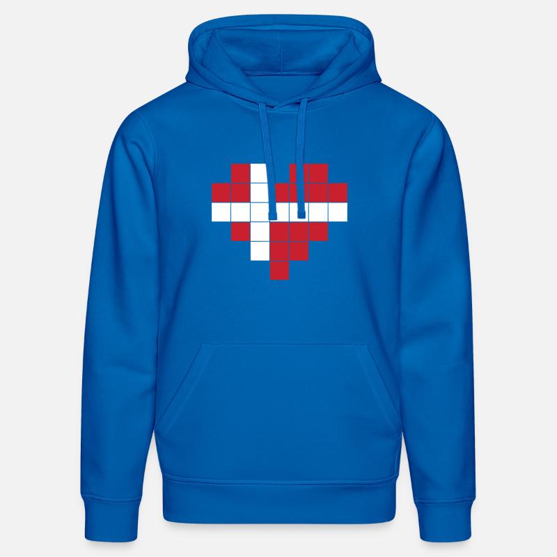 Pixel Heart Drapeau du Danemark - Sweat à capuche bio DRUMMER Stanley/Stella Unisexe - bleu roi