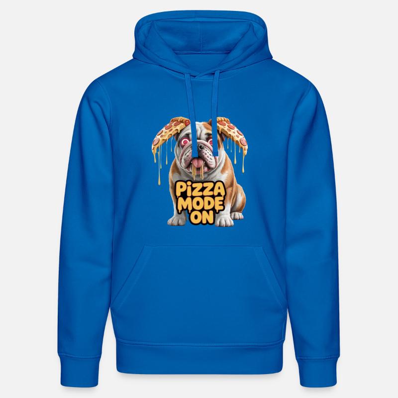 Pizza Bulldog : mode Pizza activé - Sweat à capuche bio DRUMMER Stanley/Stella Unisexe - bleu roi