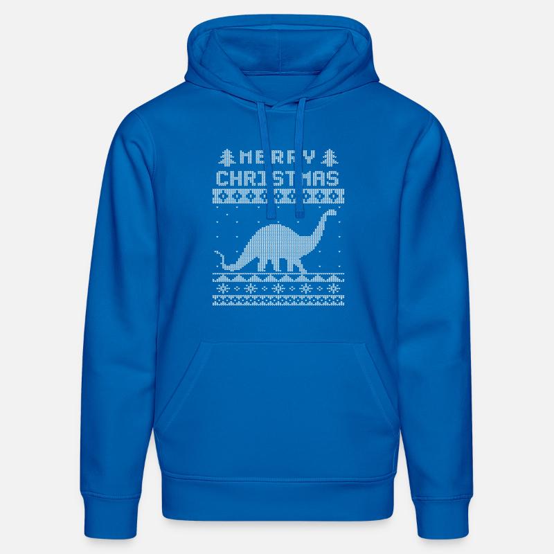 Édition de dinosaure de Noël laid - Sweat à capuche bio DRUMMER Stanley/Stella Unisexe - bleu roi