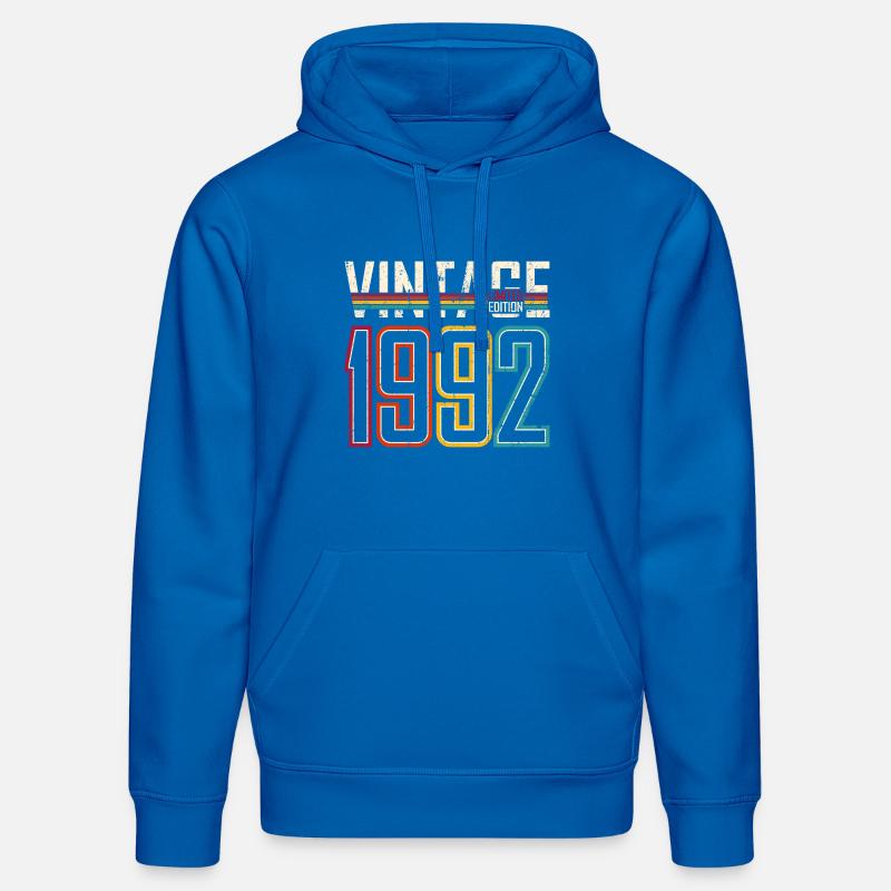 Millésime 1992 Edition Limitée - Sweat à capuche bio DRUMMER Stanley/Stella Unisexe - bleu roi