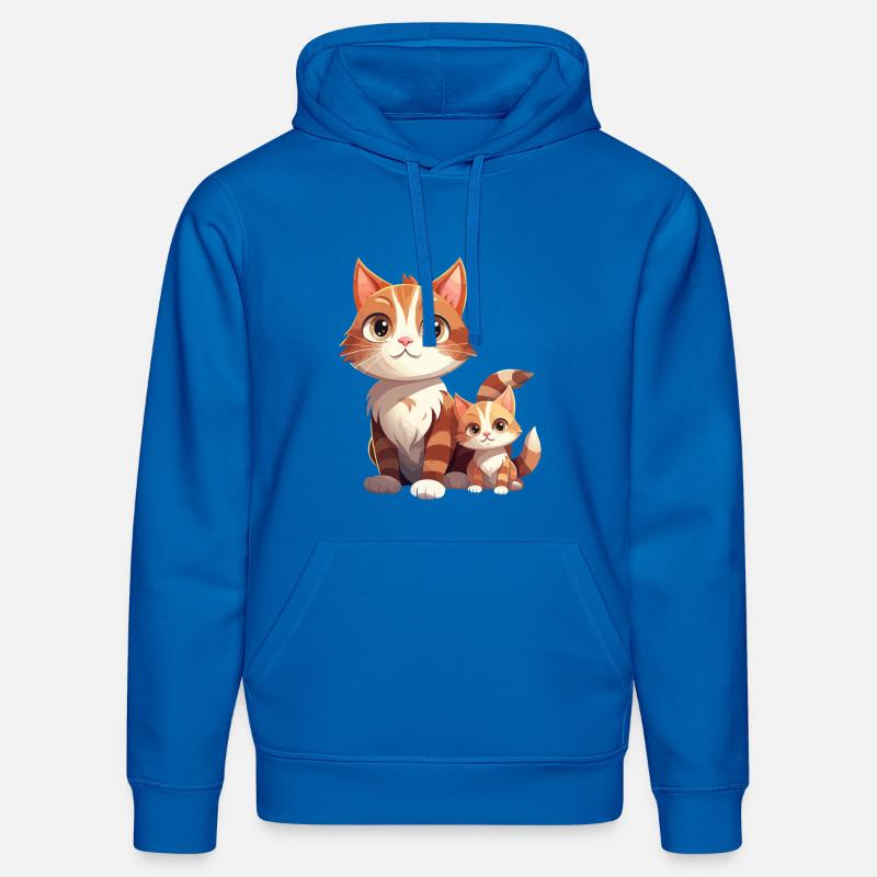 Chat amitié dessin animé Style chat - Sweat à capuche bio DRUMMER Stanley/Stella Unisexe - bleu roi