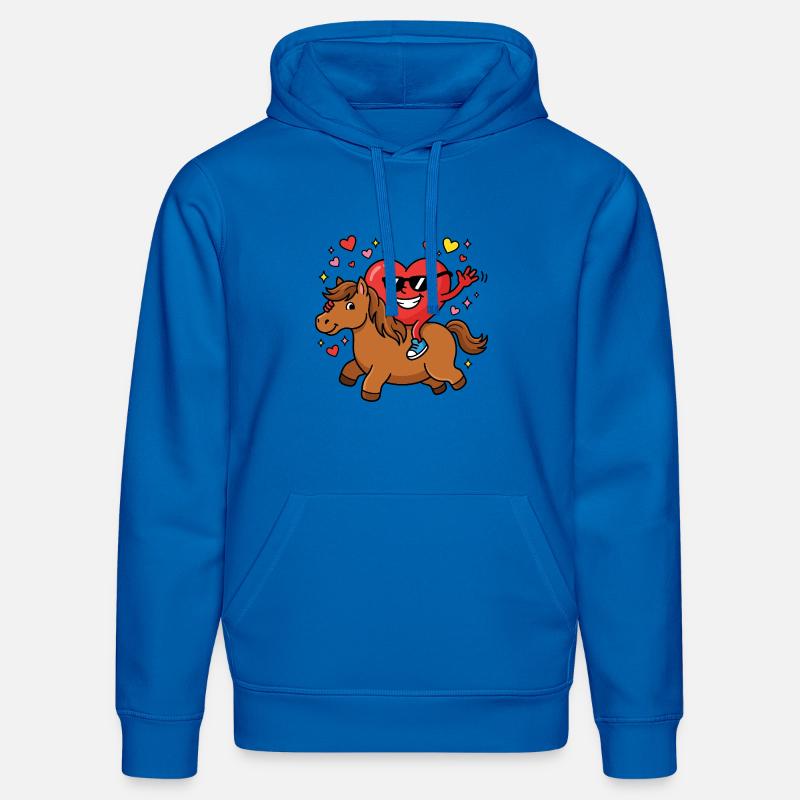 Cheval drôle pour la Saint-Valentin - Sweat à capuche bio DRUMMER Stanley/Stella Unisexe - bleu roi