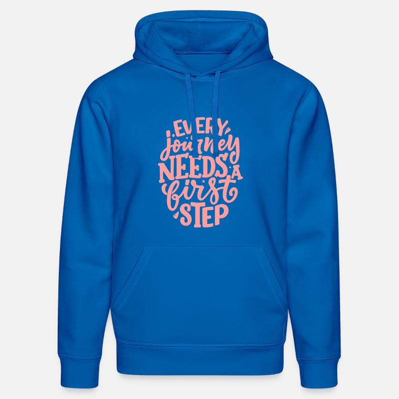 Every Journey Needs A First Step - Stanley/Stella Unisex Bio-Hoodie DRUMMER  - Königsblau