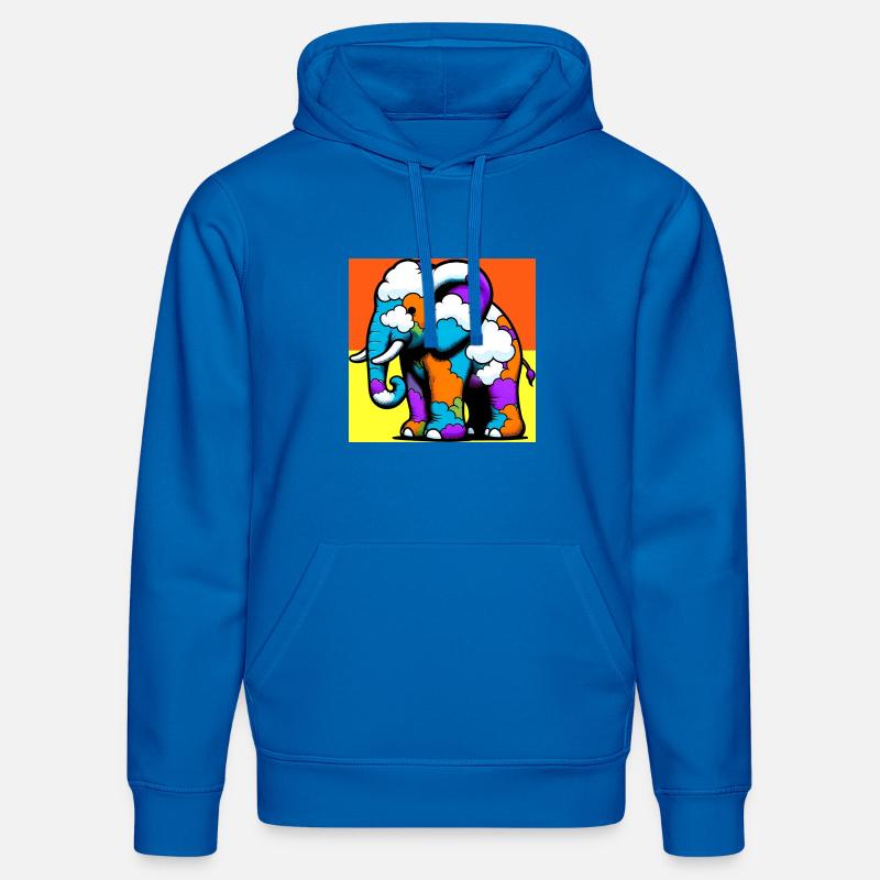 Éléphant avec Nuage et Nuages - Sweat à capuche bio DRUMMER Stanley/Stella Unisexe - bleu roi