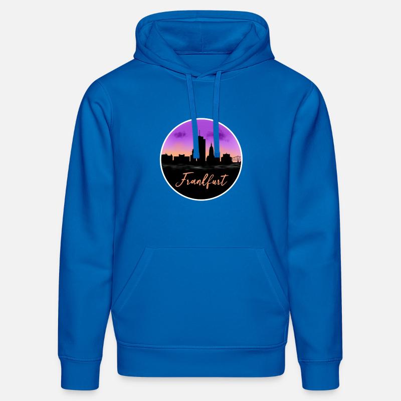 Francfort Fine Skyline - Sweat à capuche bio DRUMMER Stanley/Stella Unisexe - bleu roi
