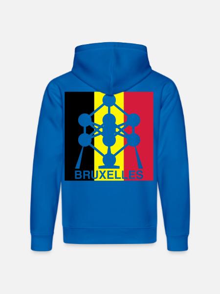Atomium Brussels – Belgian Flag Square Design - Stanley/Stella DRUMMER Unisex Organic Hoodie - royal blue