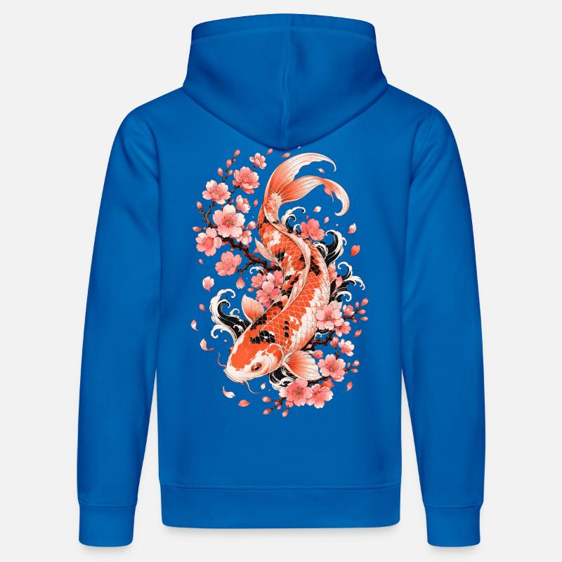 Flux de Koi Sakura - Sweat à capuche bio DRUMMER Stanley/Stella Unisexe - bleu roi