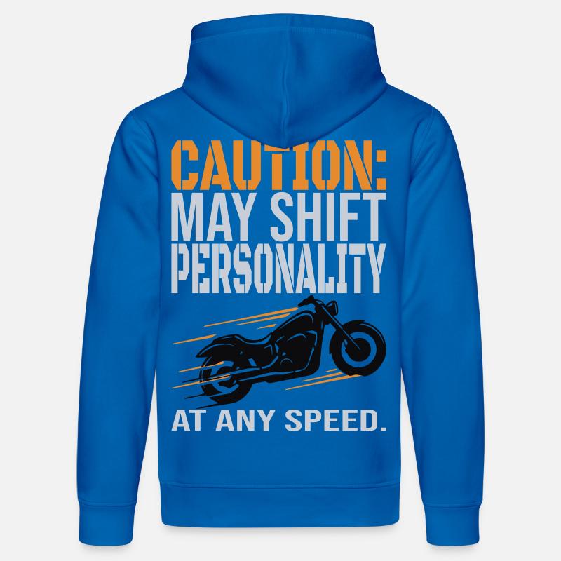 Caution – Personality Shift Biker Design - Stanley/Stella Unisex Bio-Hoodie DRUMMER - Königsblau