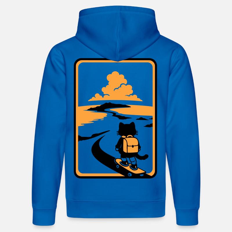 Coucher de soleil Skate Cat - Sweat à capuche bio DRUMMER Stanley/Stella Unisexe - bleu roi