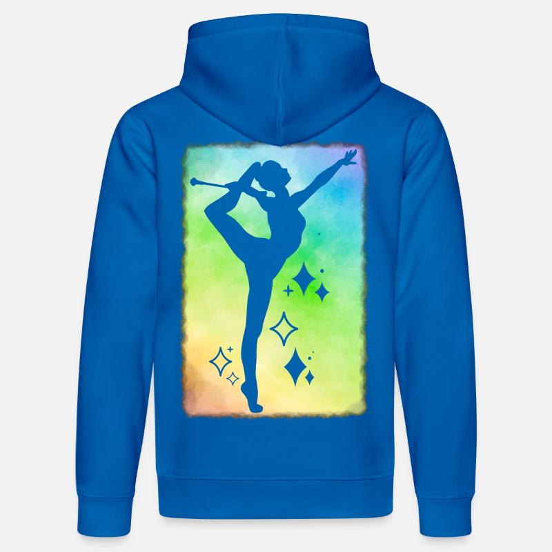 Twirleuse raindow background - Sweat à capuche bio DRUMMER Stanley/Stella Unisexe - bleu roi