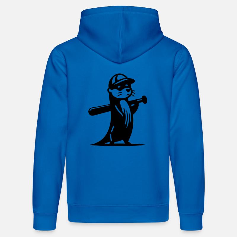 Silhouette de Baseball de loutre - Sweat à capuche bio DRUMMER Stanley/Stella Unisexe - bleu roi