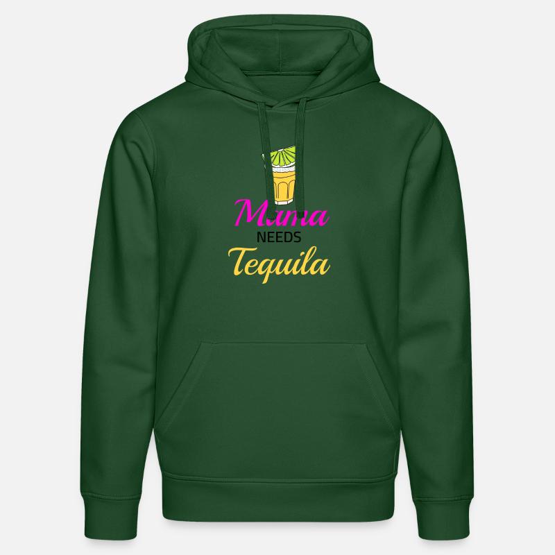 Maman a besoin de tequila - Sweat à capuche bio DRUMMER Stanley/Stella Unisexe - vert bouteille