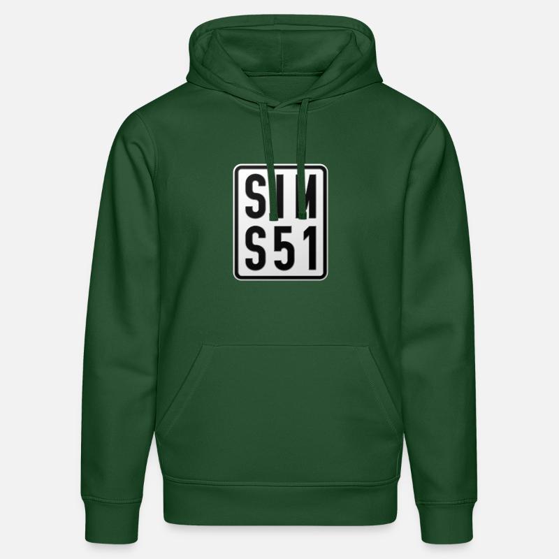 Plaque d’immatriculation du Simson S51 Mobylette - Sweat à capuche bio DRUMMER Stanley/Stella Unisexe - vert bouteille